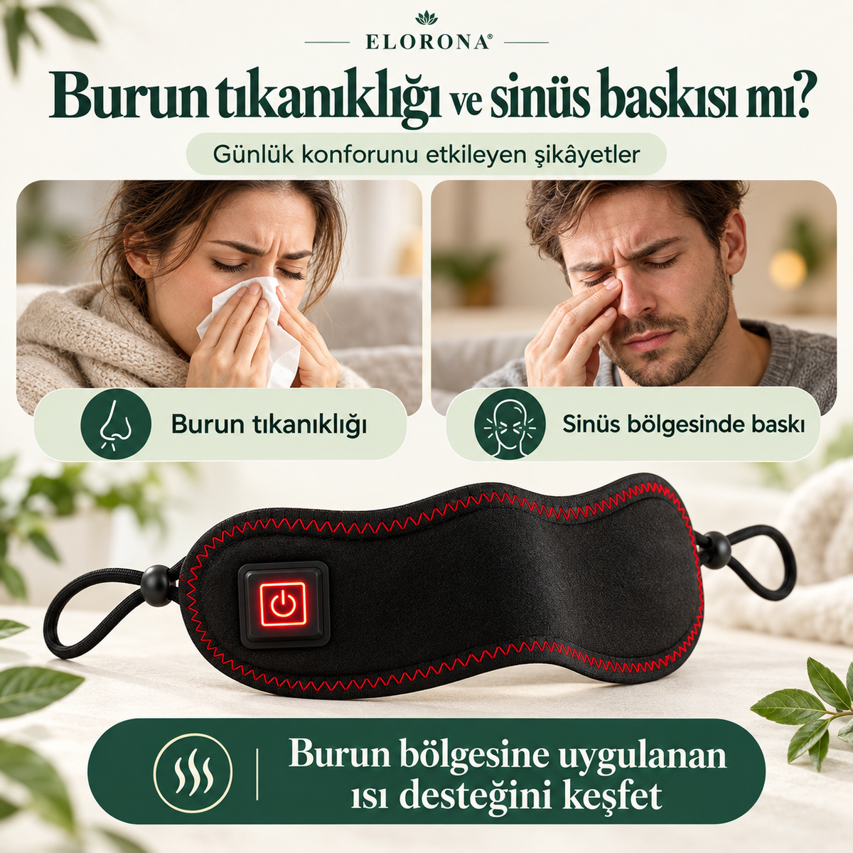 SinuTherm – Isı ve Kırmızı Işık Destekli Burun Bandı
